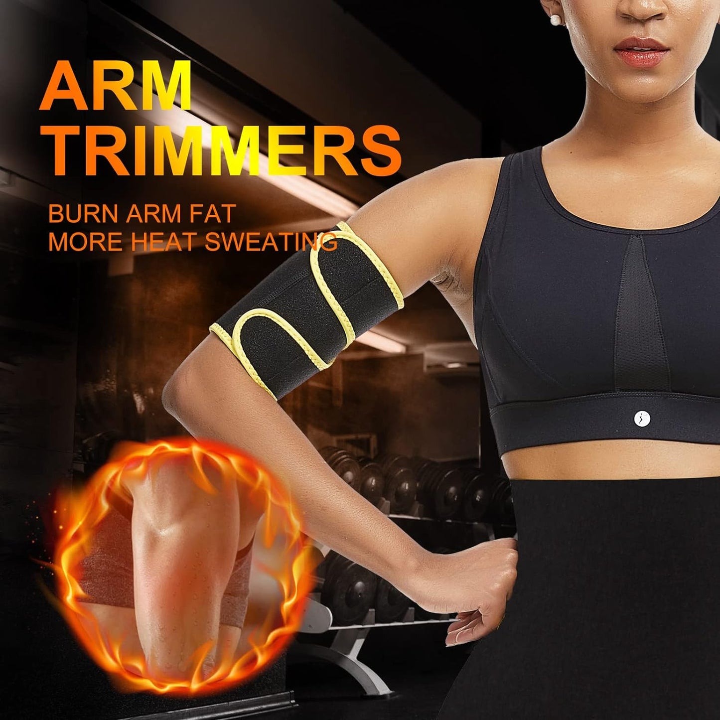 "Get Toned and Trimmed Arms with Adjustable Sauna Arm Trimmers - Perfect for Women, with Convenient Pocket!"