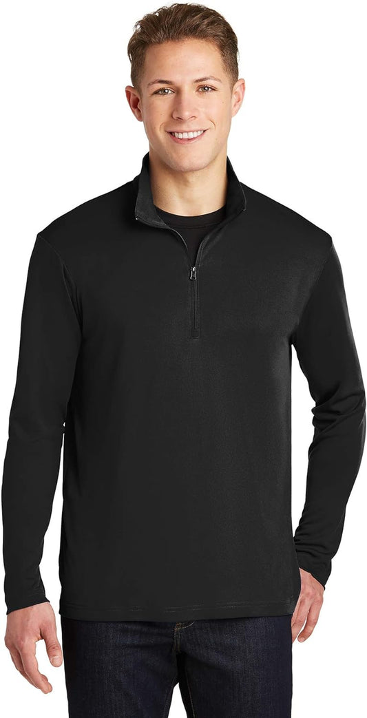 "Stay Ahead of the Game with Our Men'S Performance 1/4-Zip Pullover!"