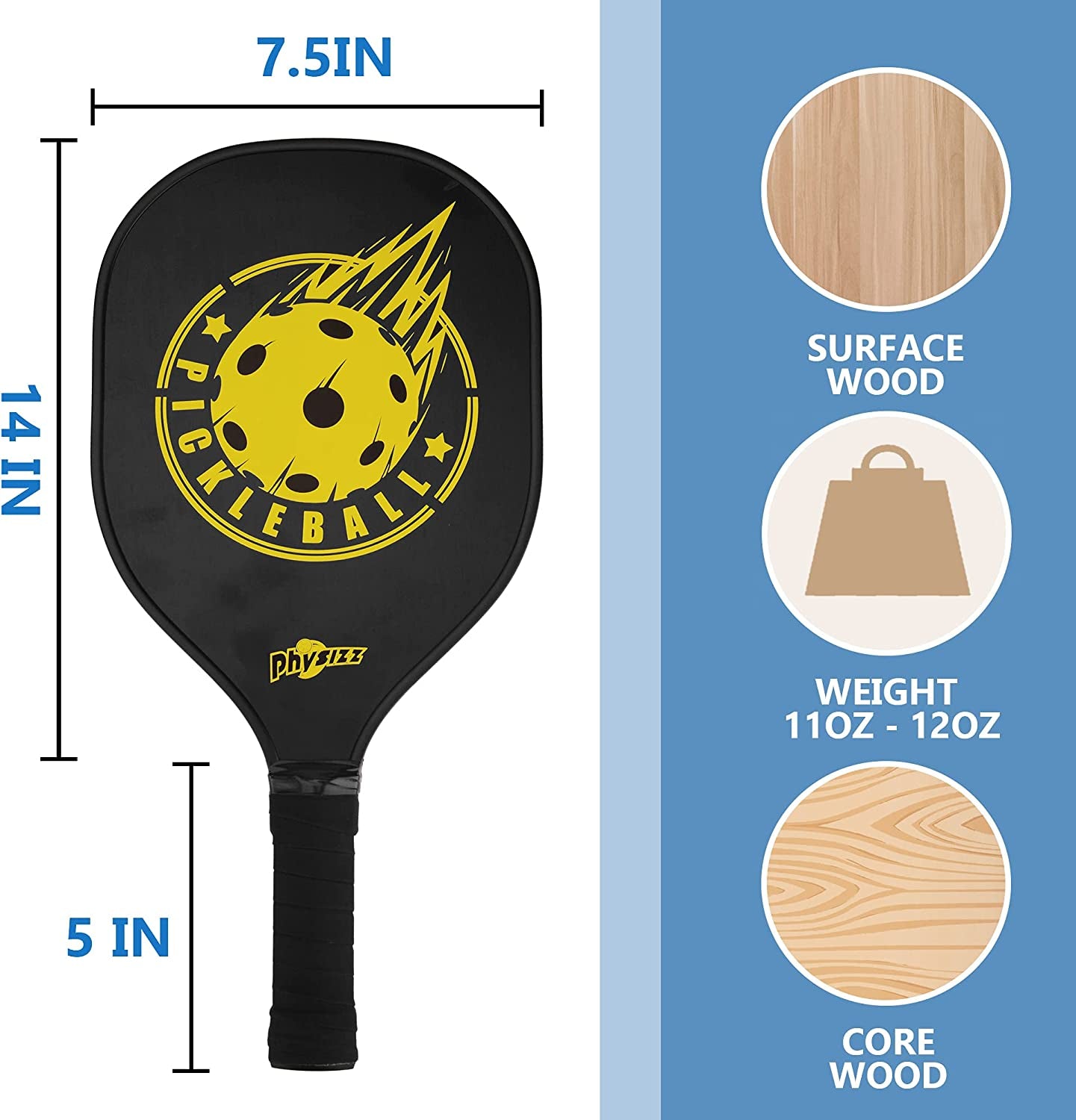 "Ultimate Pickleball Set - 2 Premium Wooden Paddles, 2 Balls & Carry Bag Included! Beginner-Friendly 9-Ply Basswood Rackets with Safe Edge Guard - Perfect for Pickleball Enthusiasts!"