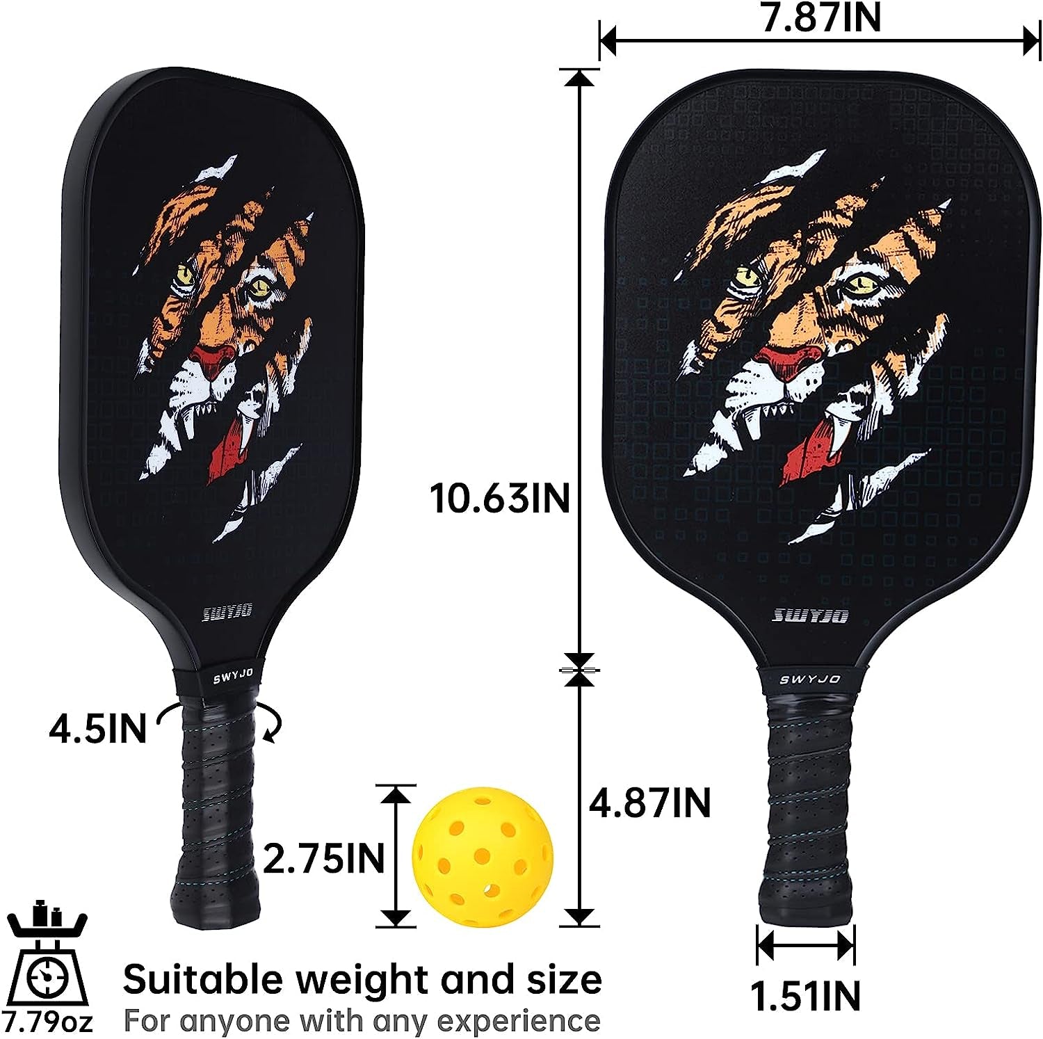 "Premium Pickleball Paddle Set with Durable Fiberglass Core - Includes Bag and 4 Pickleballs - Perfect for Indoor and Outdoor Play!"