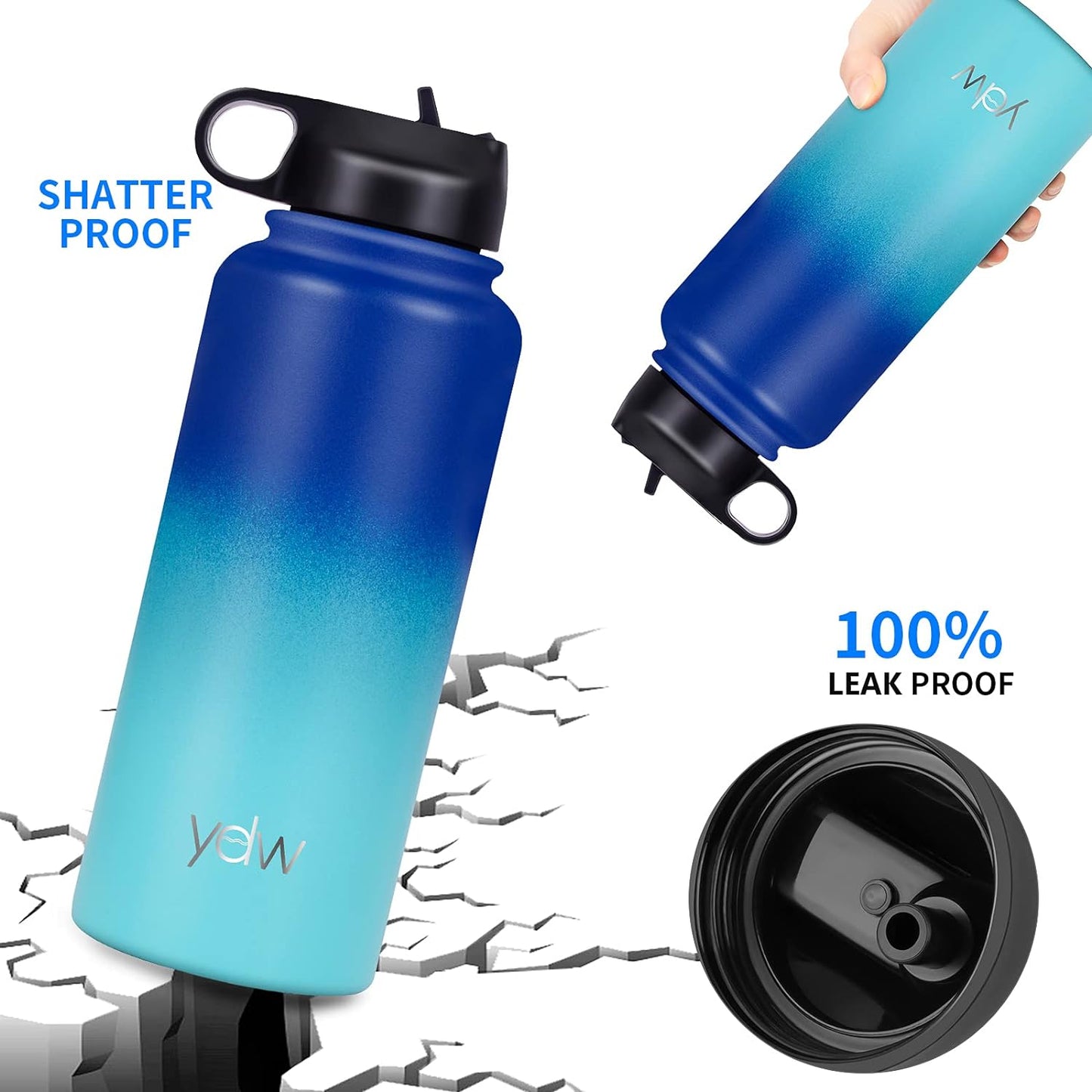 "Stay Hydrated and Refreshed All Day with Our Sleek Stainless Steel Water Bottle - Keeps Drinks Ice Cold for 24 Hours or Piping Hot for 12 Hours!"