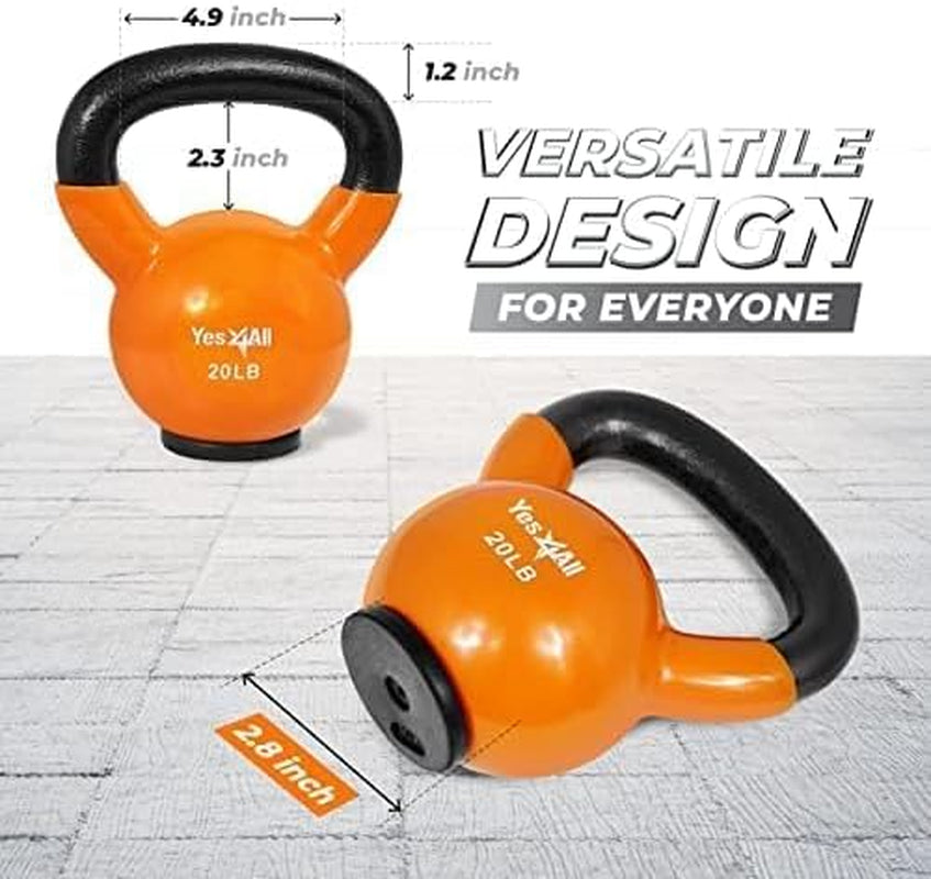 "Ultimate Strength Training Kettlebells - Enhance Your Home Gym with Comfort Grip, Wide Handle, and Special Protective Bottom - 5-50LB Weights"